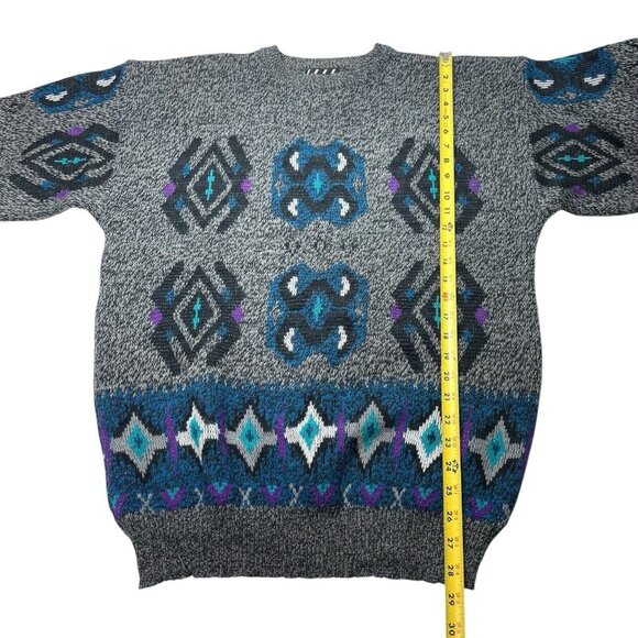 Vintage Nuovo New Forces Sweater Knit Geometric 90’s Grandpa- Men’s Size XL - Picture 7 of 7